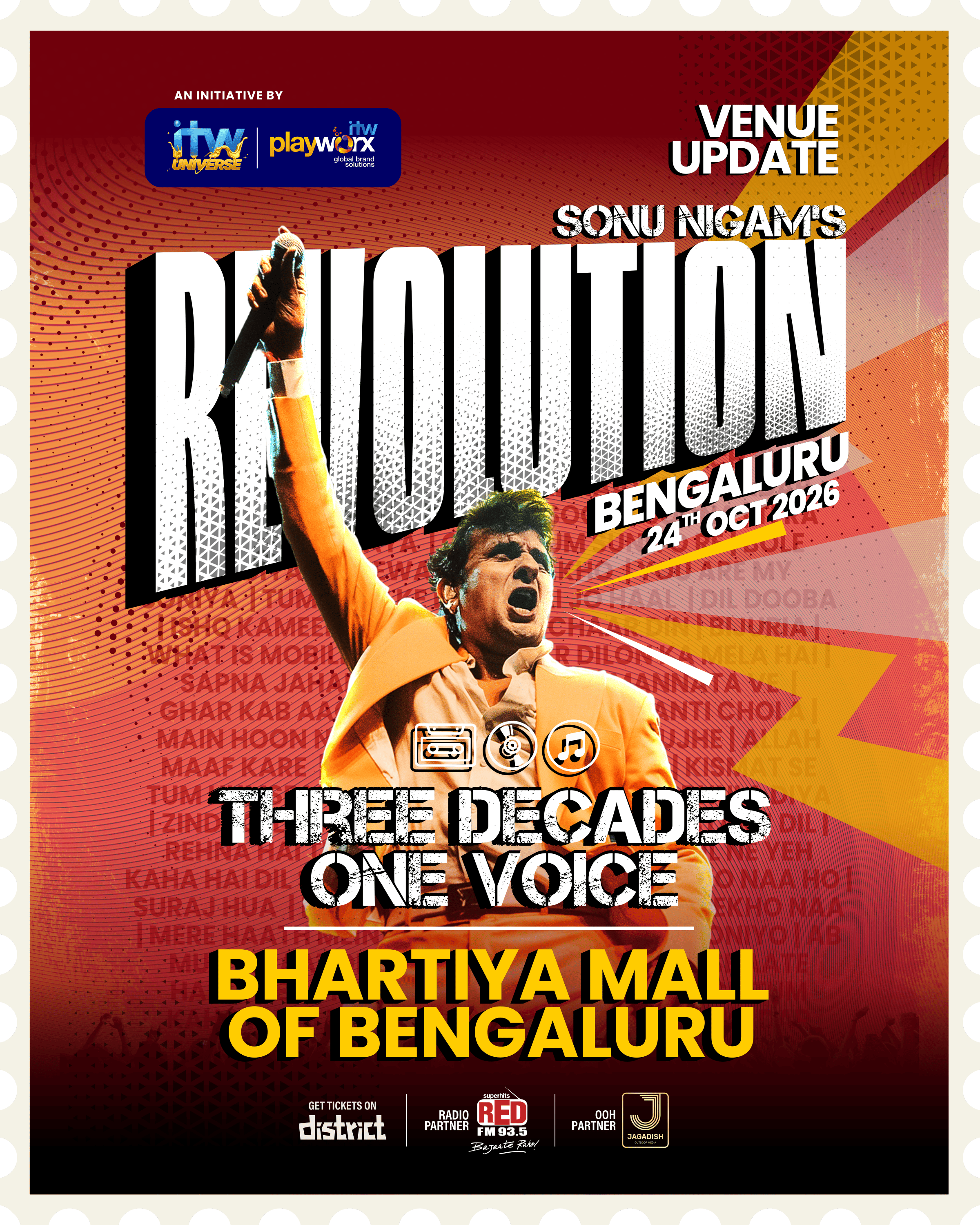 Sonu Nigam to Kick Off Revolution Tour India at Bhartiya Mall, Bengaluru
